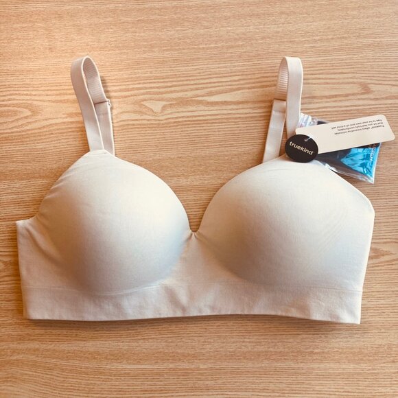 Truekind Supportive Comfort Wireless Shaping Bra Large L Beige 10210 NWT - Picture 1 of 8